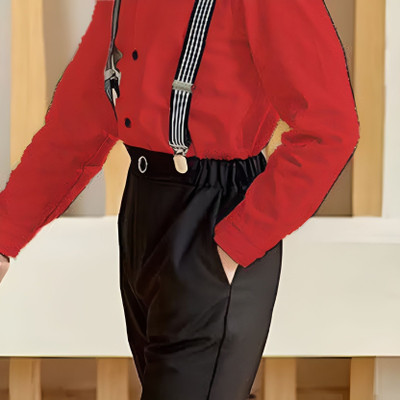 ZIKIGO TREND Dungaree For Boys & Girls Party Solid Cotton Blend(Red, Pack of 1)