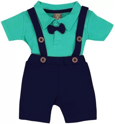 Heerali Fashion Dungaree For Baby Boys Casual Solid Hosiery(Green, Pack of 1)