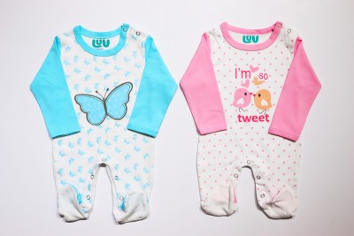 LUV-DUB Dungaree For Baby Boys & Baby Girls Casual Graphic Print Pure Cotton(Multicolor, Pack of 2)