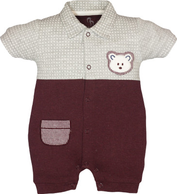 BabyGo Romper For Baby Boys Casual Printed Pure Cotton(Multicolor, Pack of 1)