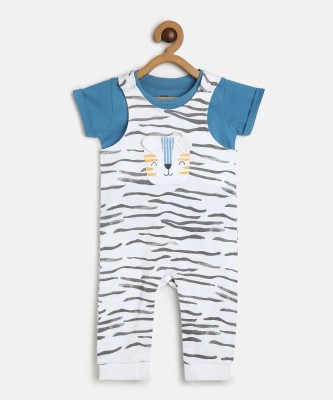 MINI KLUB Dungaree For Baby Boys Casual Printed Pure Cotton(Blue, Pack of 2)