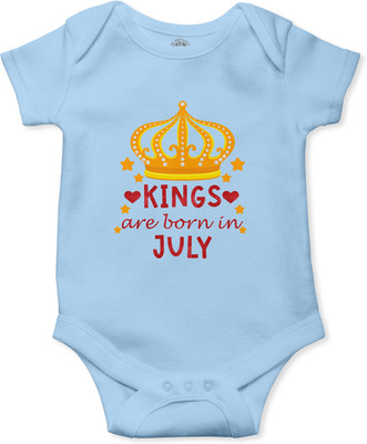 THE PRINT PLATTER Romper For Baby Boys & Baby Girls Printed Pure Cotton(Light Blue, Pack of 1)