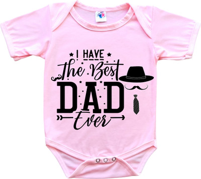 Cute Palls Romper For Baby Boys & Baby Girls Casual Graphic Print Cotton Blend(Pink, Pack of 1)