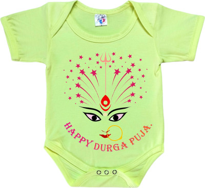 Cute Palls Romper For Baby Boys & Baby Girls Casual Graphic Print Cotton Blend(Green, Pack of 1)