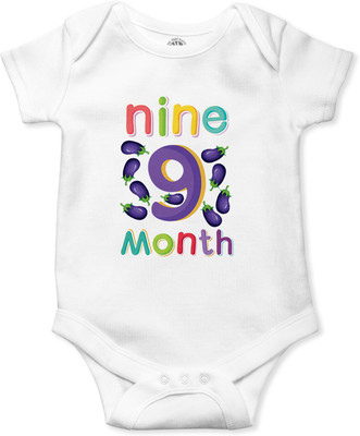 THE PRINT PLATTER Romper For Baby Boys & Baby Girls Printed Pure Cotton(Black, Pack of 1)