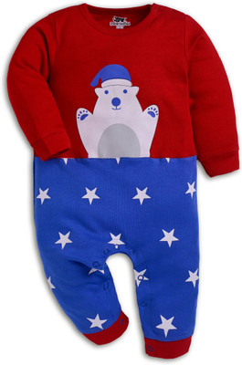 Dear to dad Romper For Baby Boys & Baby Girls Casual Printed Pure Cotton(Multicolor, Pack of 1)