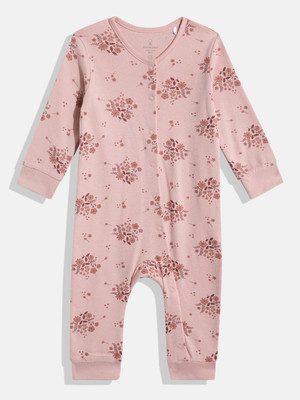 Mothercare Romper For Baby Girls Casual Solid Pure Cotton(Pink, Pack of 1)