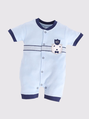 BabyGo Romper For Baby Boys Casual Printed Pure Cotton(Dark Blue, Pack of 1)