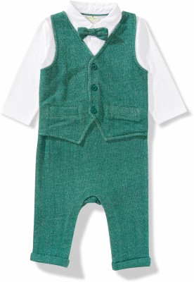 JusCubs Romper For Baby Boys Solid Pure Cotton(Green, Pack of 1)