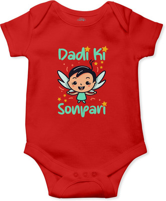 swaggers Romper For Baby Boys & Baby Girls Casual Graphic Print Cotton Blend(Red, Pack of 1)