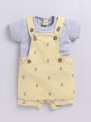 Baby World Romper For Baby Boys & Baby Girls Casual Graphic Print Cotton Blend(Multicolor, Pack of 1)