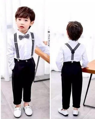 KRIYU CREATION Boys Party(Festive) Shirt Pant(White)