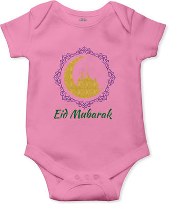 THE PRINT PLATTER Romper For Baby Boys & Baby Girls Graphic Print Pure Cotton(Pink, Pack of 1)