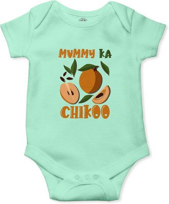 swaggers Romper For Baby Boys & Baby Girls Casual Graphic Print Cotton Blend(Light Green, Pack of 1)