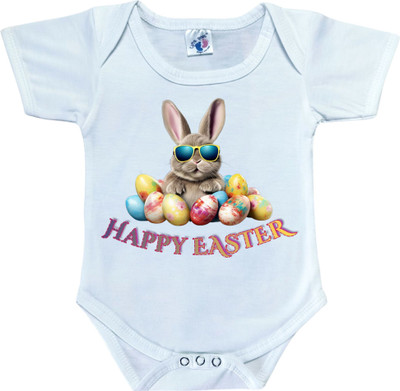 Cutie Pals Romper For Baby Boys & Baby Girls Casual Graphic Print Cotton Blend(Blue, Pack of 1)