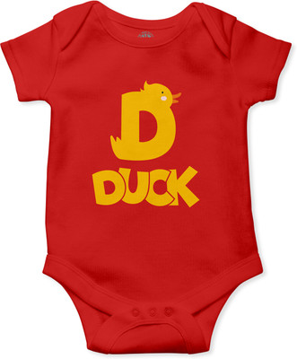 THE PRINT PLATTER Romper For Baby Boys & Baby Girls Printed Pure Cotton(Red, Pack of 1)