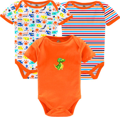 KidBee Romper For Baby Boys & Baby Girls Casual Printed Cotton Blend, Hosiery(Multicolor, Pack of 3)
