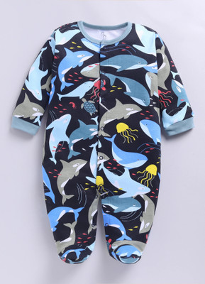 BabyGo Romper For Baby Boys & Baby Girls Casual Printed Pure Cotton(Multicolor, Pack of 1)