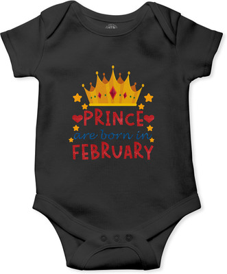 THE PRINT PLATTER Romper For Baby Boys & Baby Girls Graphic Print Pure Cotton(Black, Pack of 1)