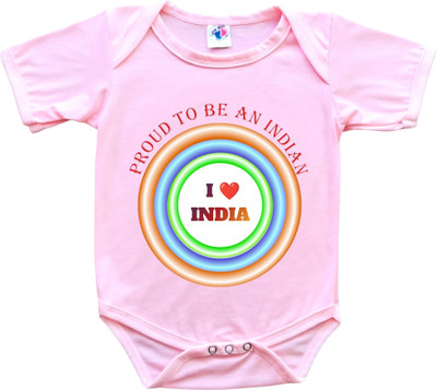Cute Palls Romper For Baby Boys & Baby Girls Casual Graphic Print Cotton Blend(Pink, Pack of 1)