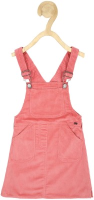 PETER ENGLAND Dungaree For Girls Casual Solid Pure Cotton(Pink, Pack of 1)