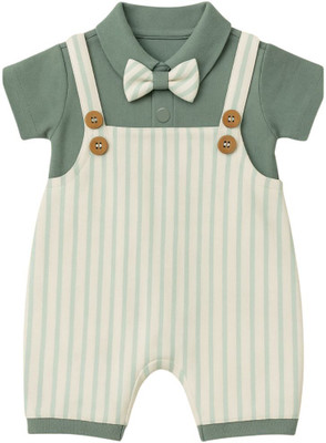 Trusted by Moms Dungaree For Baby Boys Casual Printed Pure Cotton(Light Green, Pack of 1)