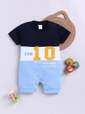 Mom's Love Romper For Baby Boys Casual Solid Cotton Blend(Dark Blue, Pack of 1)