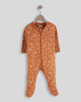 Kico Romper For Baby Boys & Baby Girls Casual Printed Cotton Blend(Orange, Pack of 1)