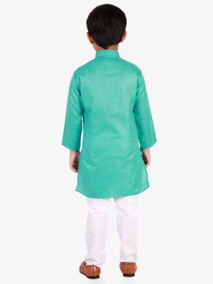 VDC CREATIONS Baby Boys Festive & Party Kurta and Pyjama Set(Green Pack of 1)