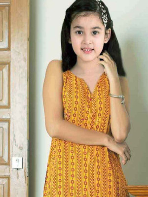 Mitukart Girls Casual Dupatta and Pyjama Set(Yellow Pack of 1)