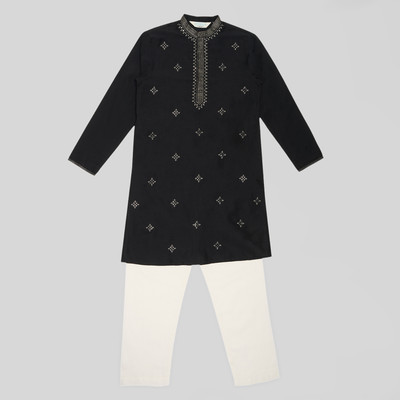 Indus Route by Pantaloons Boys Casual Top and Skirt Set(Black Pack of 1)