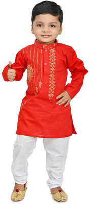 MARKWOOD FASHION Boys Festive & Party Kurta and Pyjama Set(Yellow Pack of 2)