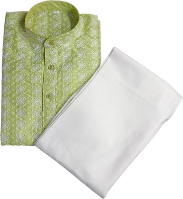 Qtsy Boys Festive & Party Kurta and Pyjama Set(Green Pack of 1)