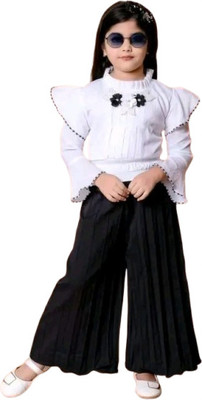 RUBY Baby Girls Casual Top Pyjama(Black)