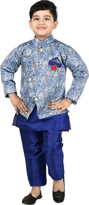 new gen Boys Festive & Party, Casual, Wedding Kurta, Waistcoat and Pyjama Set(Multicolor Pack of 3)