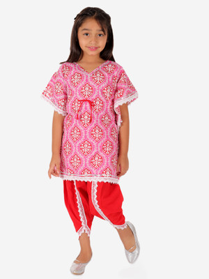 Superminis Baby Girls Festive & Party Salwar and Kurta Set(Pink Pack of 1)