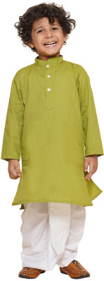 Sethukrishna Boys Festive & Party Kurta and Dhoti Pant Set(Green Pack of 1)