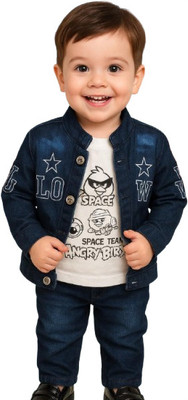 Anishka Enterprises Boys Festive & Party Shirt, Waistcoat and Pant Set(Blue Pack of 1)
