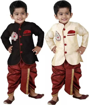 Born Wear Boys Festive & Party Dhoti & Kurta Set(Multicolor Pack of 2)