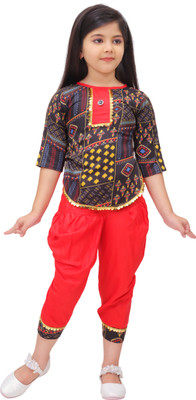 Bismillah Today Fashions Baby Girls Casual Dhoti & Kurta Set(Black Pack of 1)