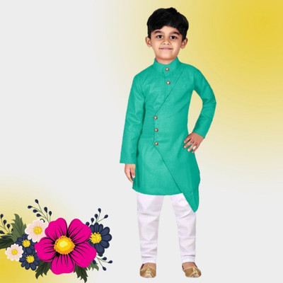 VC FASHION TREND Baby Boys Festive & Party Kurta and Pyjama Set(Green Pack of 1)