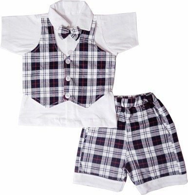harshvardhanmart Baby Boys Festive & Party Shirt, Waistcoat and Pant Set(White Pack of 1)