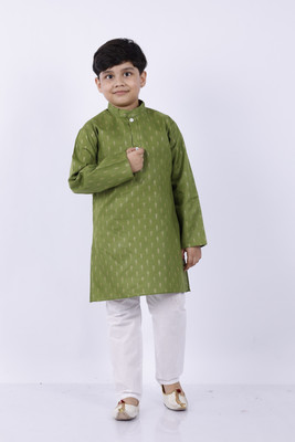 new gen Boys Casual Kurta and Pyjama Set(Green Pack of 1)