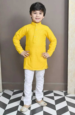 VADLI FASHION Boys Festive & Party, Wedding Kurta and Pyjama Set(Green Pack of 1)