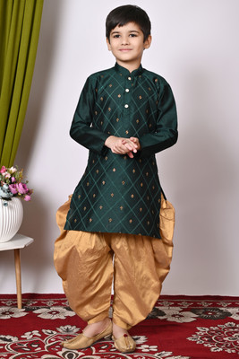 NFC CREATION Boys Festive & Party, Wedding Kurta and Patiala Set(Green Pack of 1)