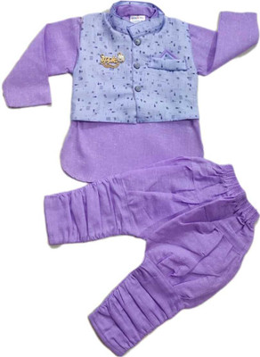 NKG FASHION Baby Boys Festive & Party Kurta and Pyjama Set(Green Pack of 1)