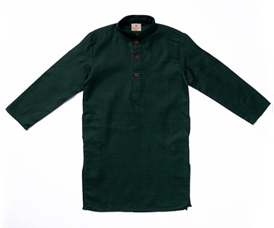 karnam Boys Festive & Party Kurta and Pyjama Set(Dark Green Pack of 1)