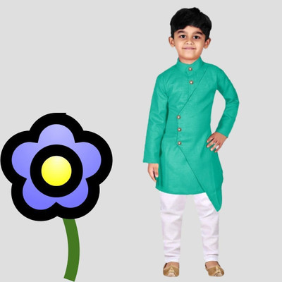 VC FASHION TREND Baby Boys Festive & Party Kurta and Pyjama Set(Green Pack of 1)