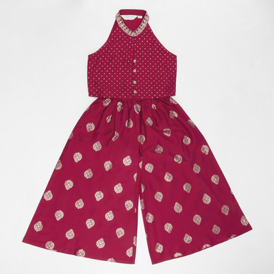 Akkriti by Pantaloons Girls Casual Kurta and Churidar Set(Pink Pack of 1)