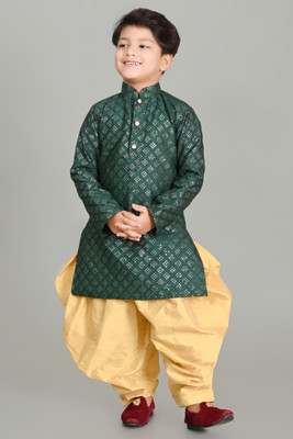 NFC CREATION Boys Festive & Party, Wedding Kurta and Patiala Set(Green Pack of 1)